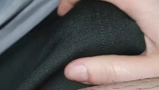 Step mom hand slip on step son pants touching his cock