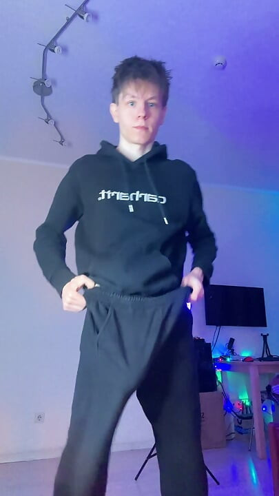 Skinny Boy Holding Back a Huge Cumshot Until It Hurts