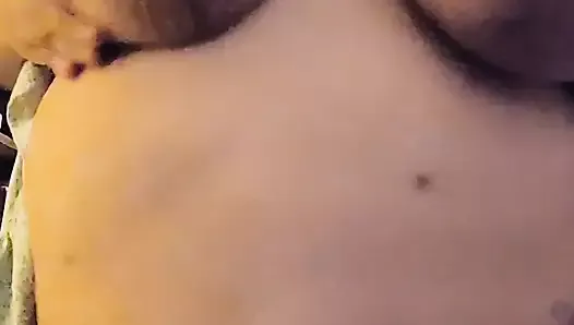 BBW girl bounces massive tits