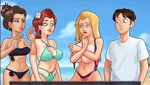 Summertime saga: college boobs competition at the beach ep 204