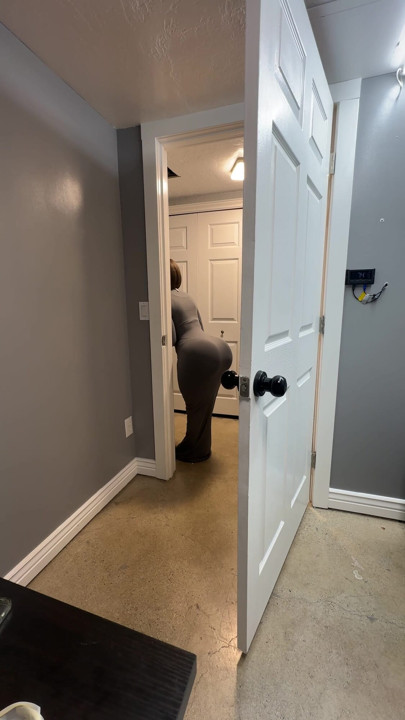 Love how my new grey dress looks on my big ass and tits | Clip 1