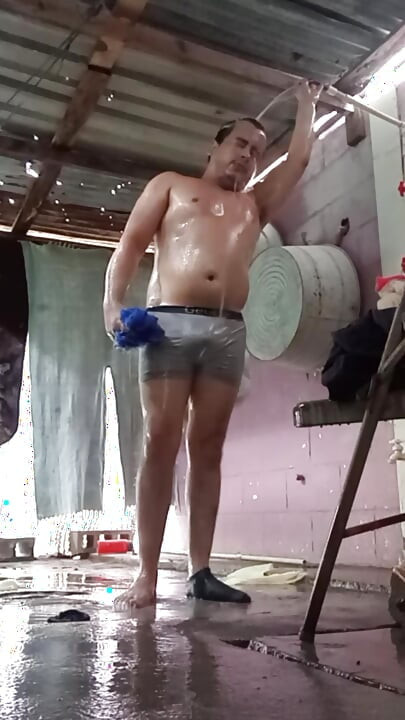Jesus in boxer pulling his penis 171