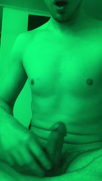 Beatin it in green glow