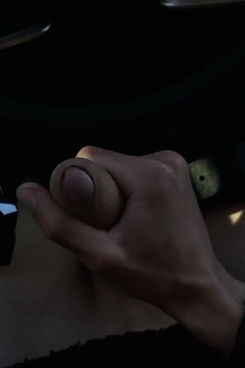 Erking off in the Car and Cumming - Uncut Cock