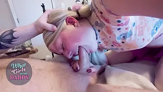 TRUE AMATEUR - 18yo Teen "Stacie" - FIRST EVER PORN - Hardcore Homemade Dominant Daddy Age Gap Kink Blowjob Face Fucking