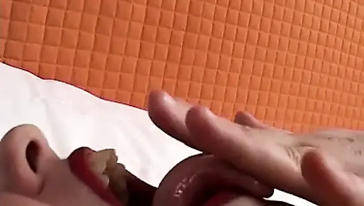 Chunky brunette enjoys solo sex