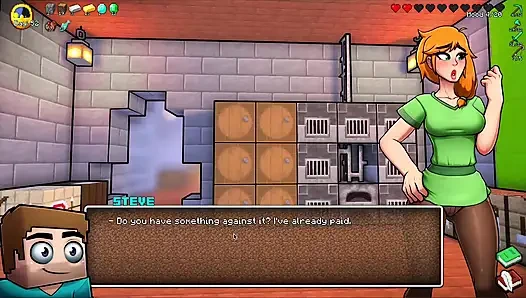 HornyCraft Пародия на Minecraft - Алекс дает Стиву лучшую дрочку для излишествий