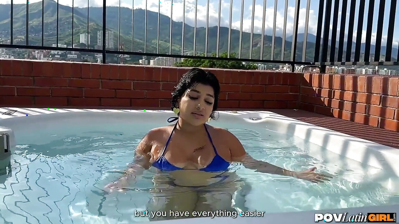 Petite Colombian Stepsister Goes From Jacuzzi to Bed to Suck Cock, Naty Delgado - Povlatingirl