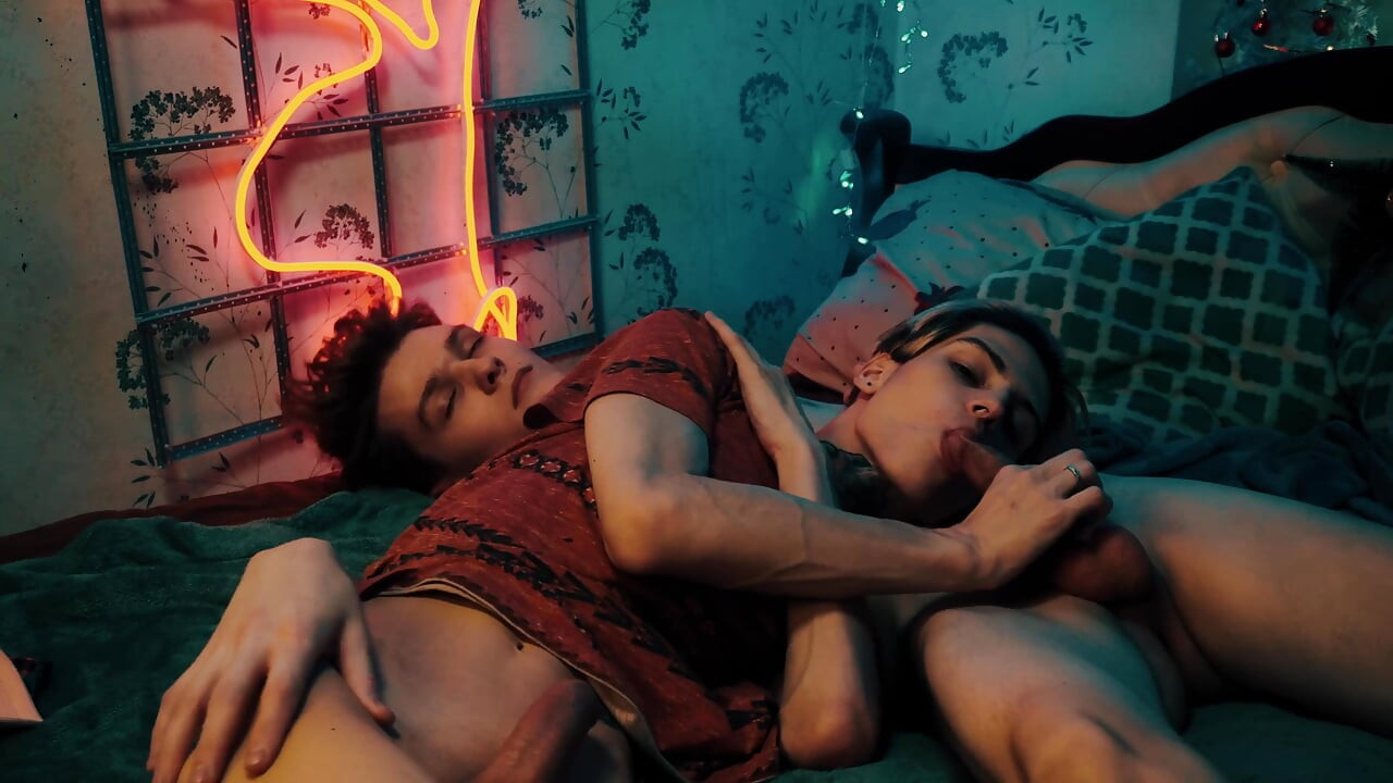 Young gays fuck in all positions. 69 position and cum eating. Full