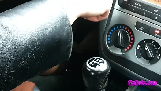 Nyllady Driving Her Red Punto in High-heeled Boots