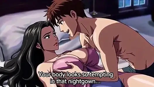 Пасынок приходит в комнату мачехи и соблазняет ее, пока отец на той же кровати