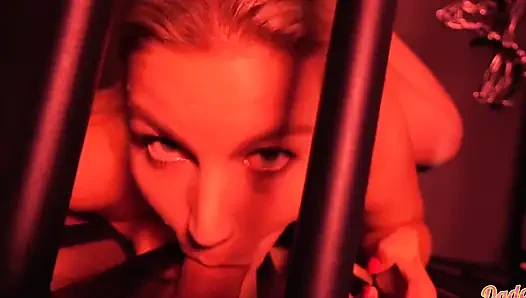 Hungry Sperm Kitten Gets Cum in Cage