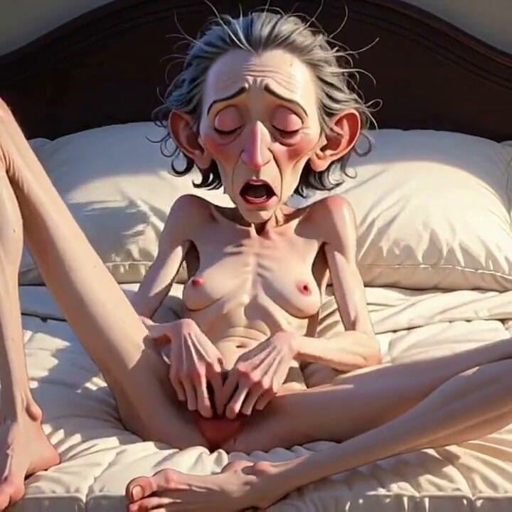极其瘦削的老妇人用手指手淫紧致的阴部