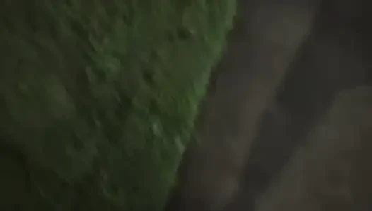 Asian cross dresser hooker plays with ass on a public street