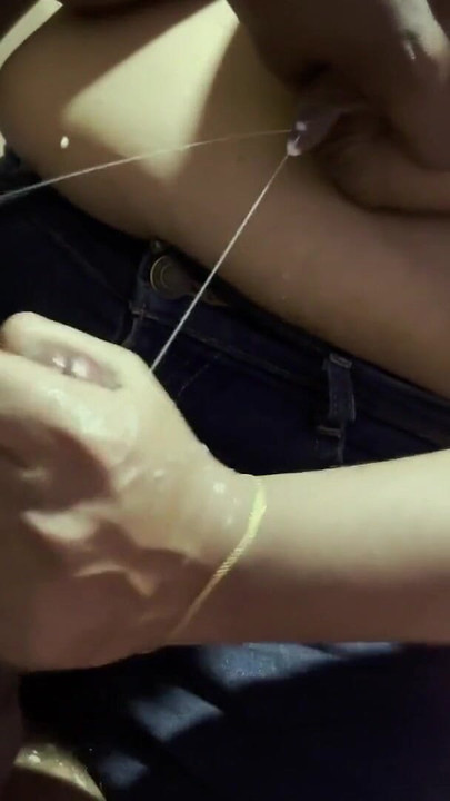 Captivating moment from "Rough Handjob, MILF with Big Lactating Boobs Gives Hand Job, Cum so Hard"