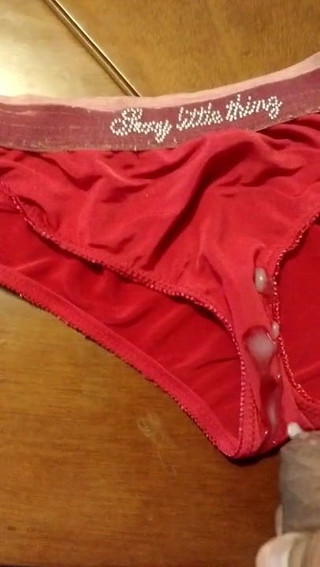 Cum in red panties