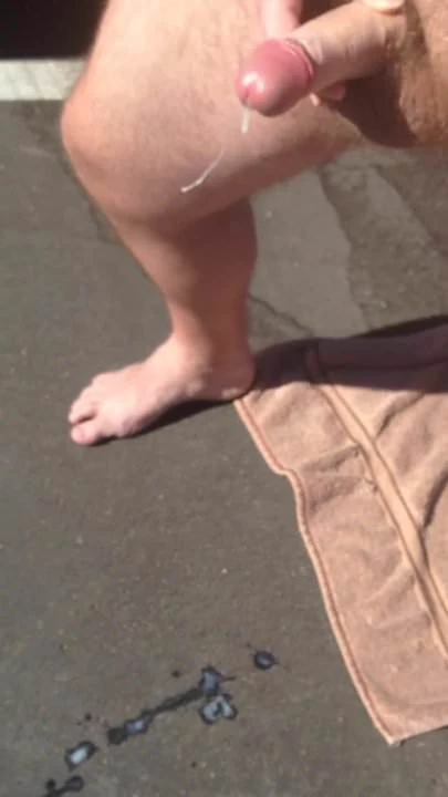 Masturbating outside with cumshot