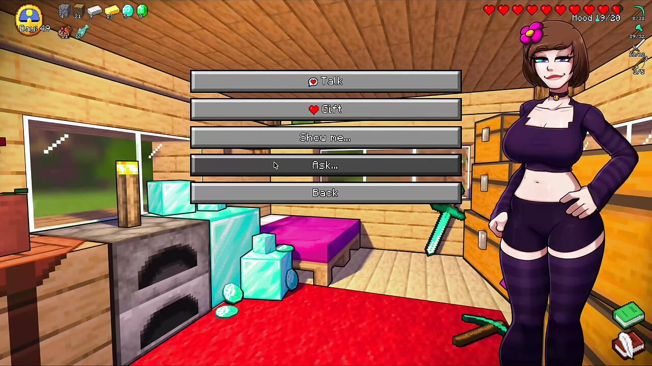 HornyCraft Minecraft Parody - Jenny Gives Steve a Hot Footjob for a Diamond! (Hentai Game Gameplay)