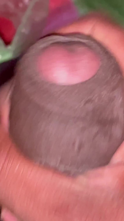My Hard black cock with red colour cone | Clip 1