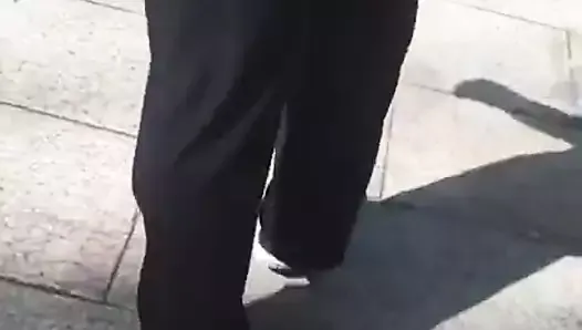 fine ass black milf big booty in black dress pants