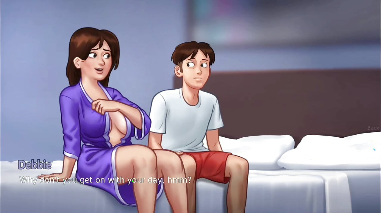 Anon gives Debbie a surprise massage - summer time saga gameplay