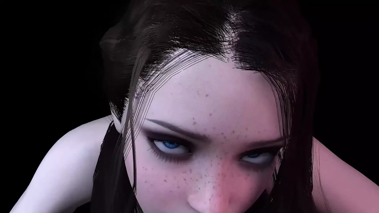 Sexy Brunette gently sucks and loves cum - 3D Porn Short Clip