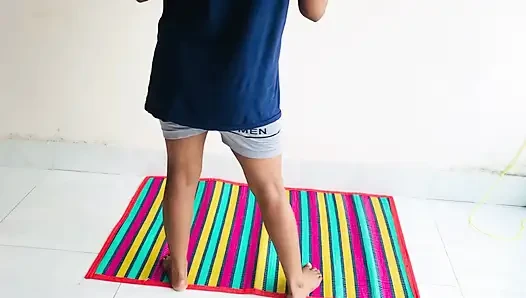 Stepsister Want to her Stepbrother become her gym trainer. But her Stepbrother become a sex trainer of her.