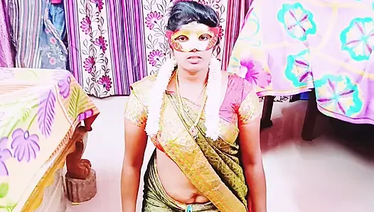 Домохозяйка дези Сари, неверный муж трахает Свамиджи. Телугу грязные разговоры.