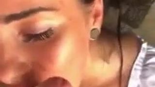 Slut sucking well