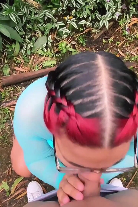 Chubby with Glasses Training in the Woods Lets a Stranger Rip Her Pants