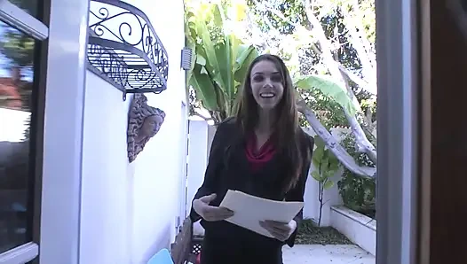 Hot babe gets dildo butt fucking and cum in the eye