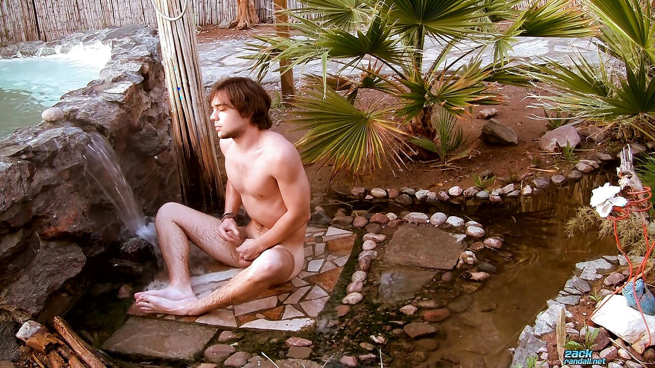 Cooling Down with His Uncut Cock