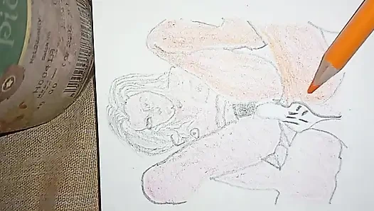 Gerçek kız kardeşim sikişiyor çizim sanatı Hintli ateşli kız kardeş