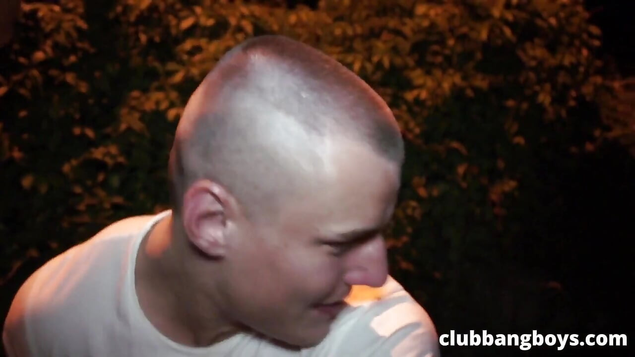 Cumshot in Public at Night