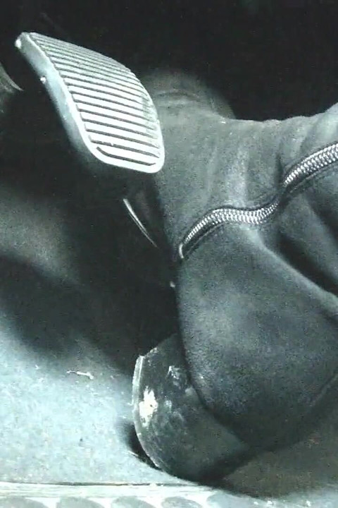 Driving Fast in Black Suede Knee High Boots