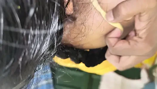 Yellow saree hot breast nipple licking