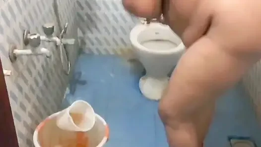 Desi Tamil BBW Wife Maya Post Sex Nude Bathroom Wash & Slow Saree Dressing Tease While Cuck Films