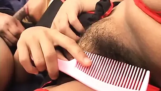 Horny stud banging erotic slut hairy pussy hard and loving it