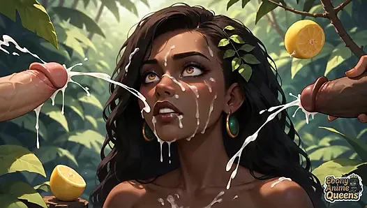 Sizzling Dark-hued Goddess Adorns Jungle - Frolicsome XXX!