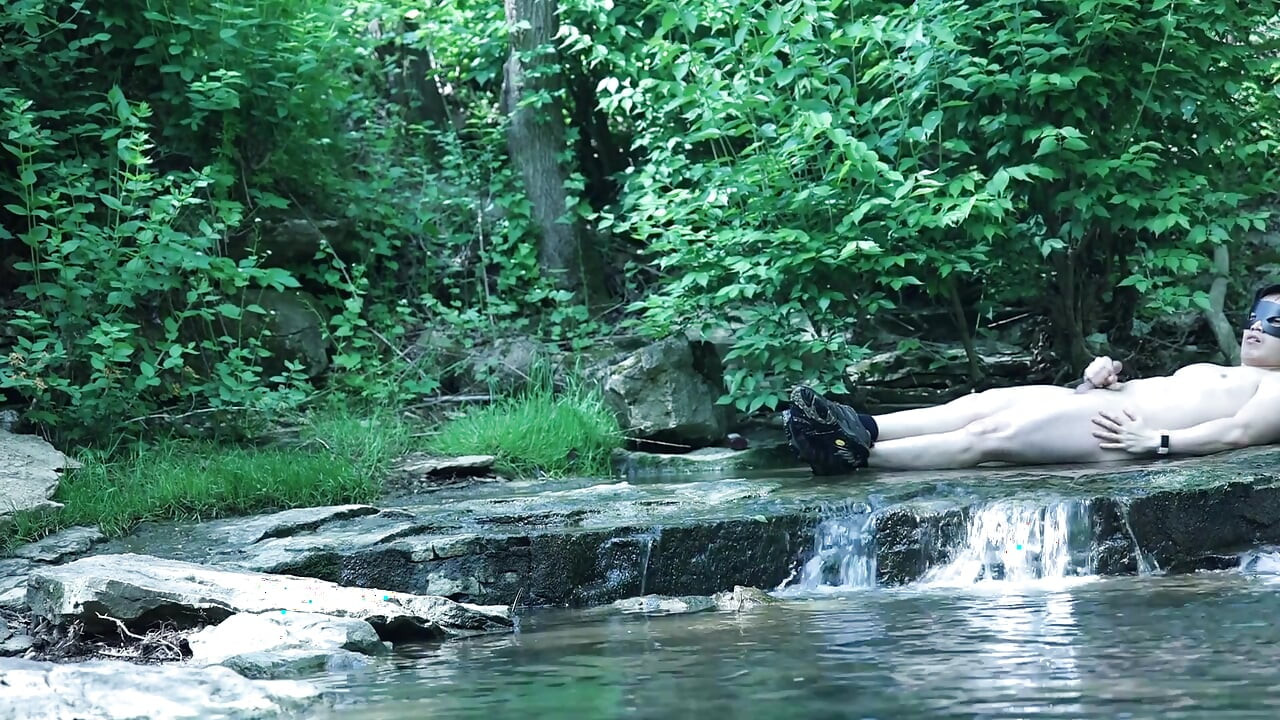 Flexing by the Waterfall, Trying to Sneak a Little Private Moment