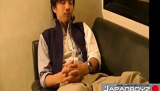 Athletic Japanese Daisuke Tugs His Massive Dick Preparing To Burst