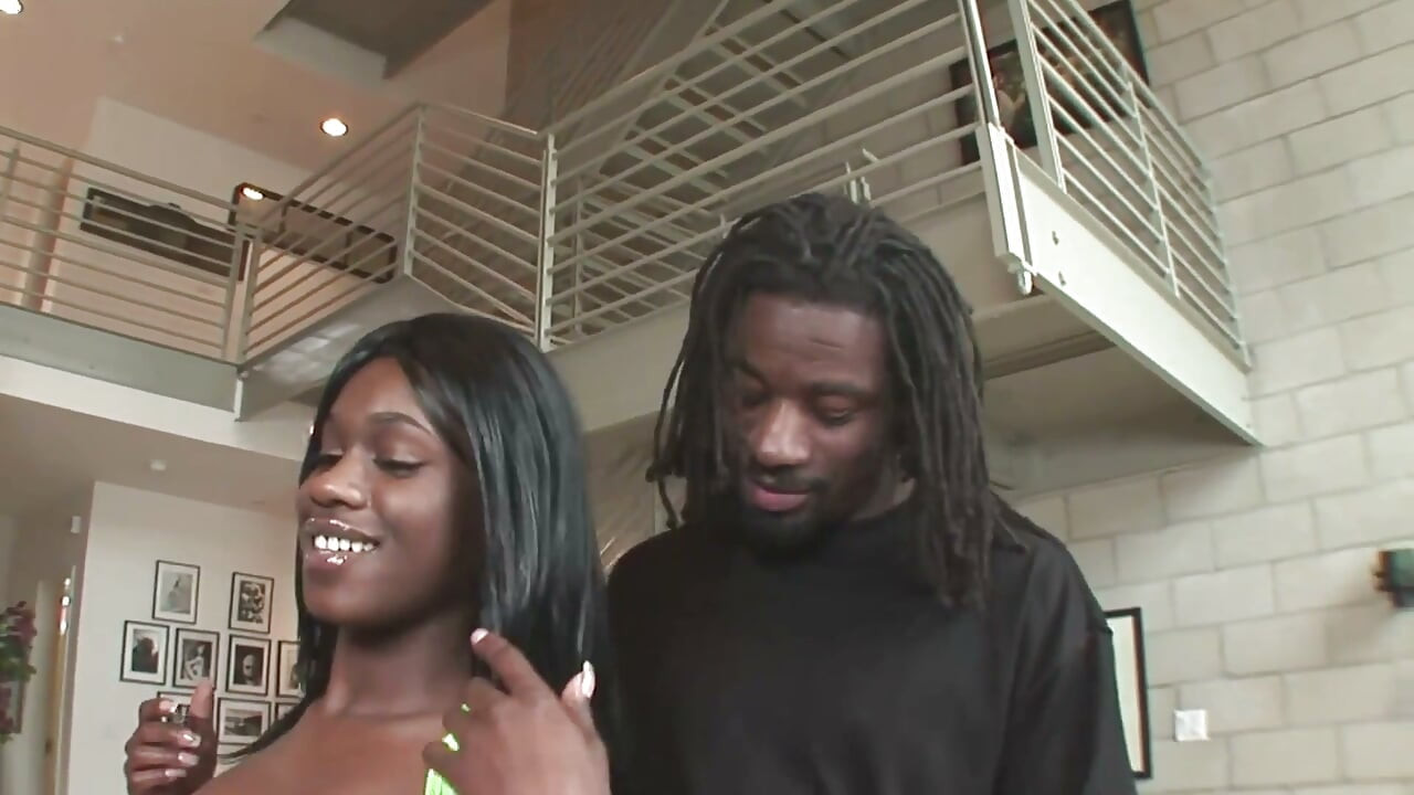 Lujurioso Blackie - escena 2 - belleza negra cachonda disfruta de una enorme polla en su coño y preñada final