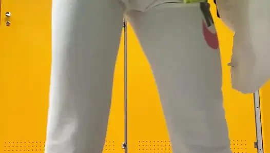 Cute girl with a amazing body takes a shower after the gym