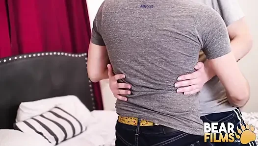 BEARFILMS - Donathan Dramis pinned and fucked by young bear Claudio White