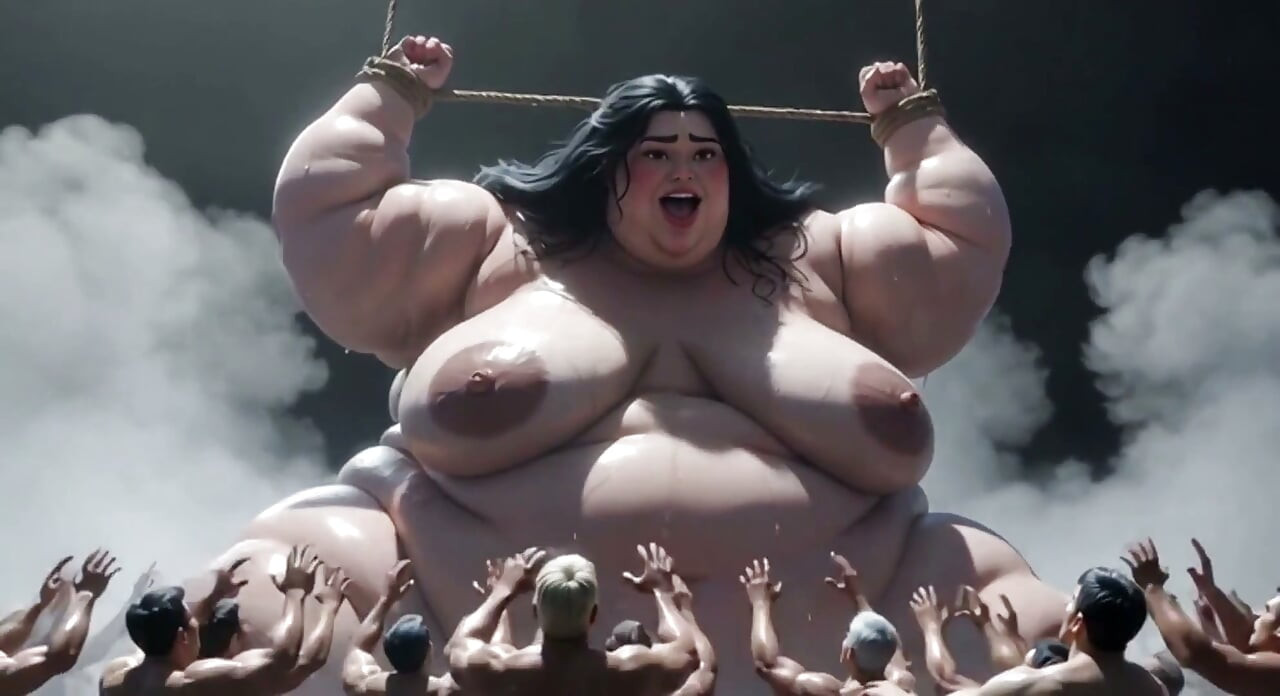Gigantische ssbbw vastgebonden - kleine mannen die diep in haar natte kut verkennen