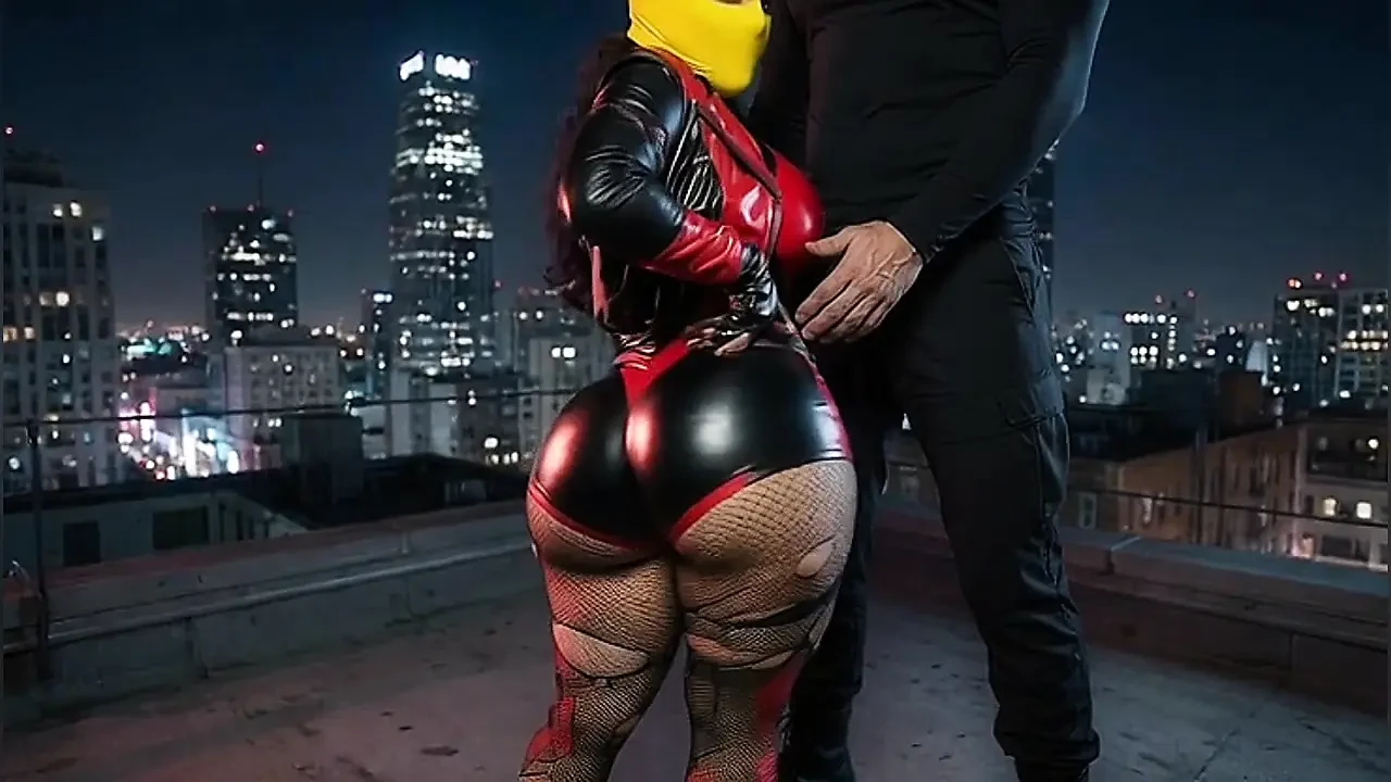 Petite Big Ass Girl in Yellow Balaclava Dominated on Rooftop
