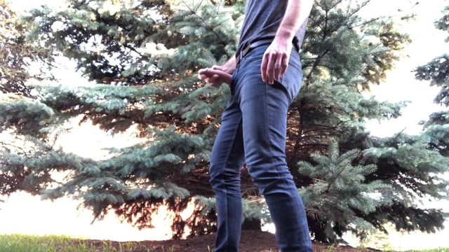Jerking off outside