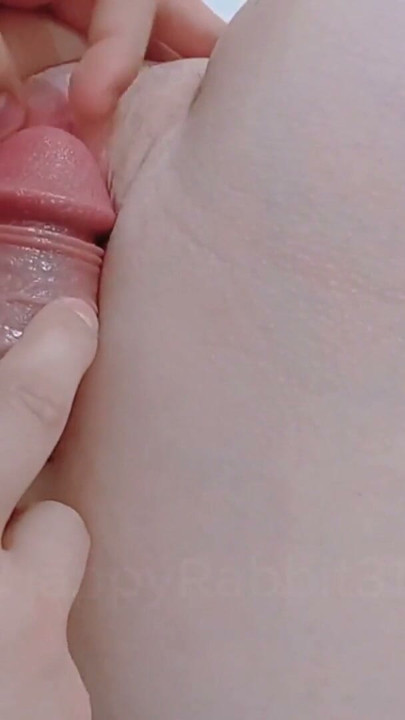 thin lips of her cunt for a thick, very erect cock | Clip 1