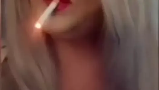 Smoking fetish tranny