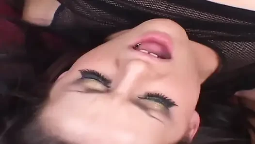 Brunette Babe Deepthroats Throbbing Cock and Gets Fingered Sloppy